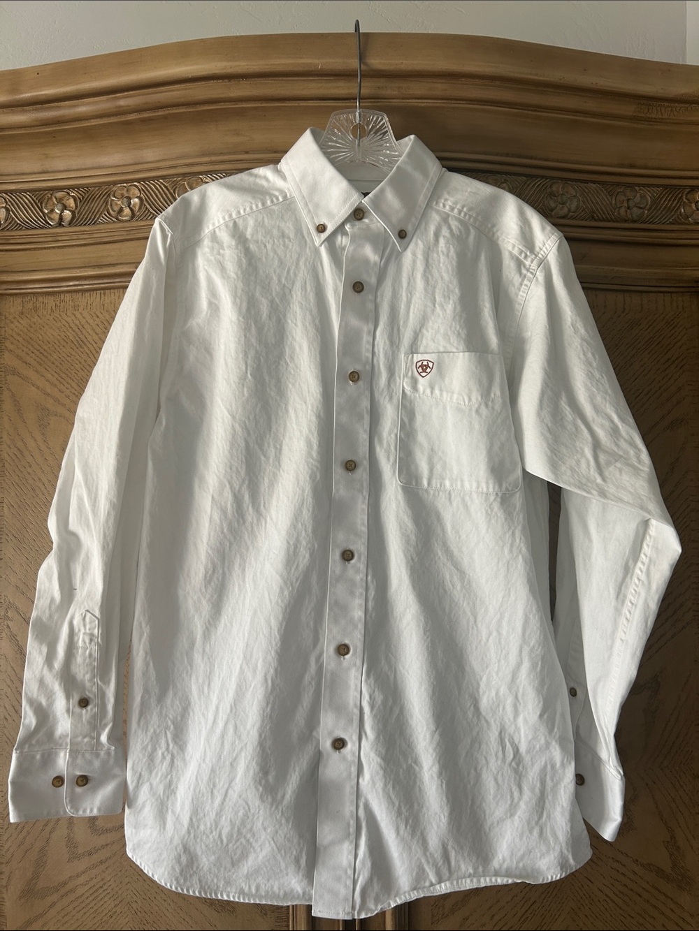 Ariat Men's White Long-Sleeve Button-Down Shirt